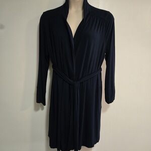 Soma by Chico's Cool Nights Size XXL Navy Blue Rayon Soft Stretch Lounge Robe